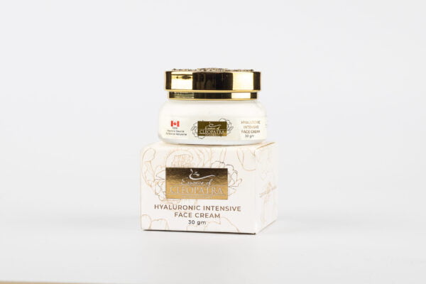 a HYALURONIC INTENSIVE FACE CREAM with a box on top.