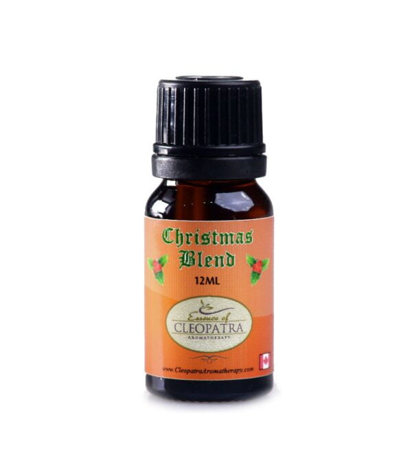 a bottle of CHRISTMAS BLEND essential oil.