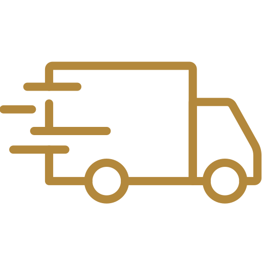 a delivery truck icon on a black background.