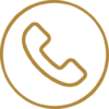 a gold phone icon in a circle.